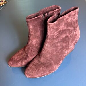 Johnston & Murphy Burgundy Suede Ankle Booties